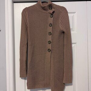 Women's Brown Button-Up Sweater from Gap